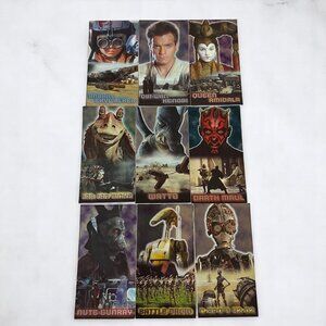 1999 Topps Star Wars Episode 1 Widevision Mirror Foil Card Set Of 9 Collectibles